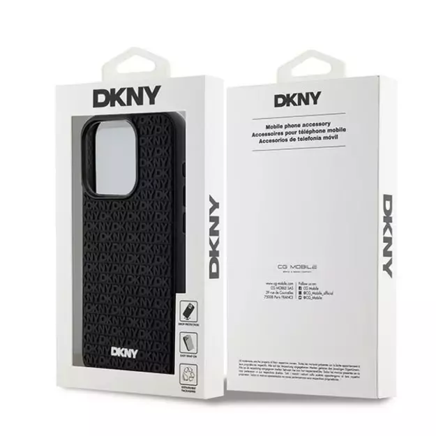 DKNY 3D Rubber Repeat Pattern case for iPhone 15 Pro Max - black 7