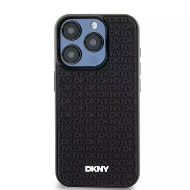 DKNY 3D Rubber Repeat Pattern case for iPhone 15 Pro Max - black 2