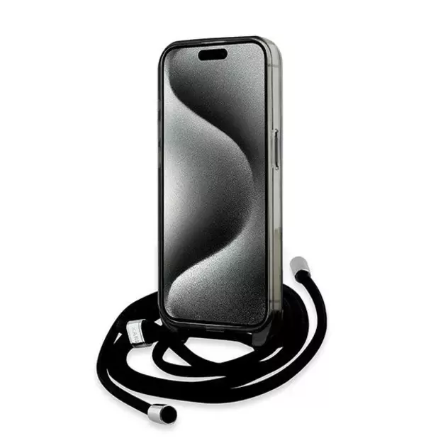 Karl Lagerfeld IML Crossbody Monogram Karl &amp  Choupette Head MagSafe Case for iPhone 15 Pro - Black 3