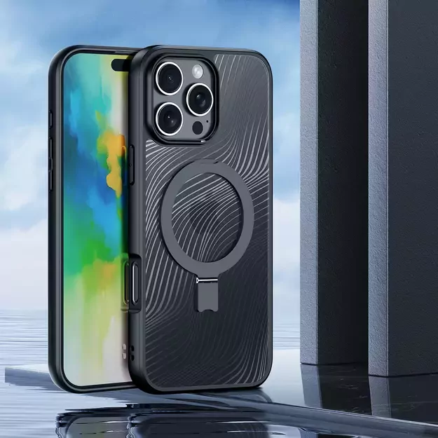 Dux Ducis Aimo Mag Case with MagSafe and Stand for iPhone 16 Pro - Black 3