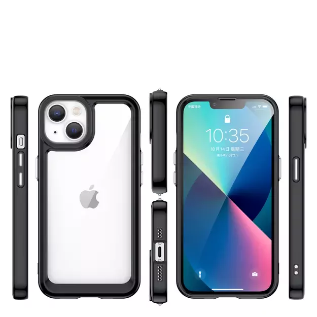 Outer Space Case iPhone 14 Plus hard cover with a gel frame black 8