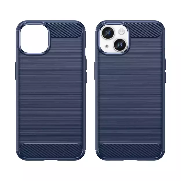 Carbon Case iPhone 14 case flexible gel back cover blue 21