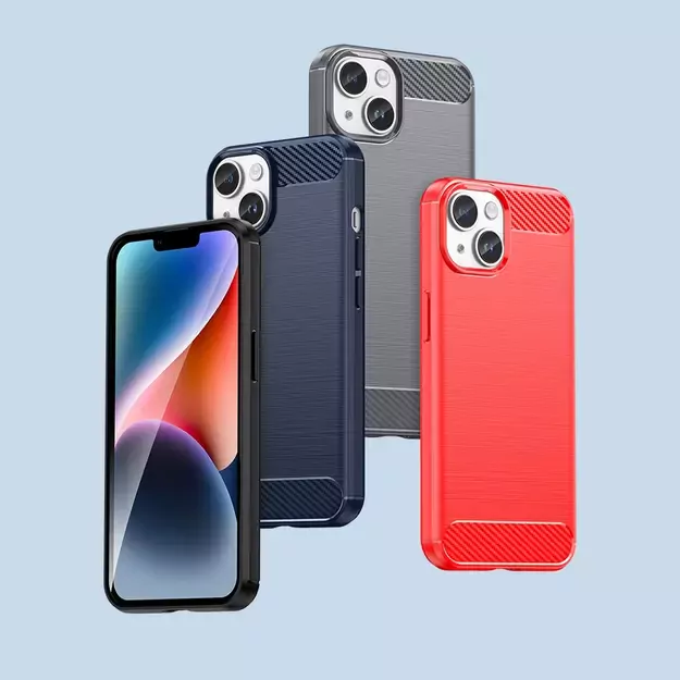 Carbon Case iPhone 14 case flexible gel back cover blue 25
