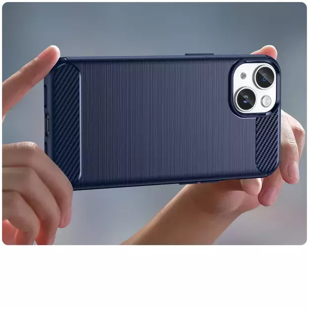 Carbon Case iPhone 14 case flexible gel back cover blue 18