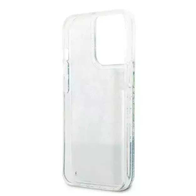 Guess GUHCP13LLFLSN iPhone 13 Pro / 13 6.1&quot  green/green hardcase Flower Liquid Glitter 6
