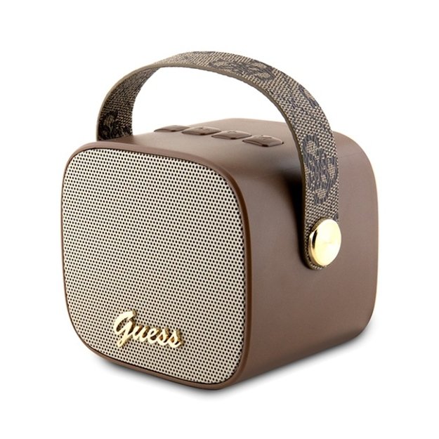 Guess Bluetooth speaker GUWSB2P4SMW Speaker mini brown/bown 4G Leather Script Logo with Strap 1