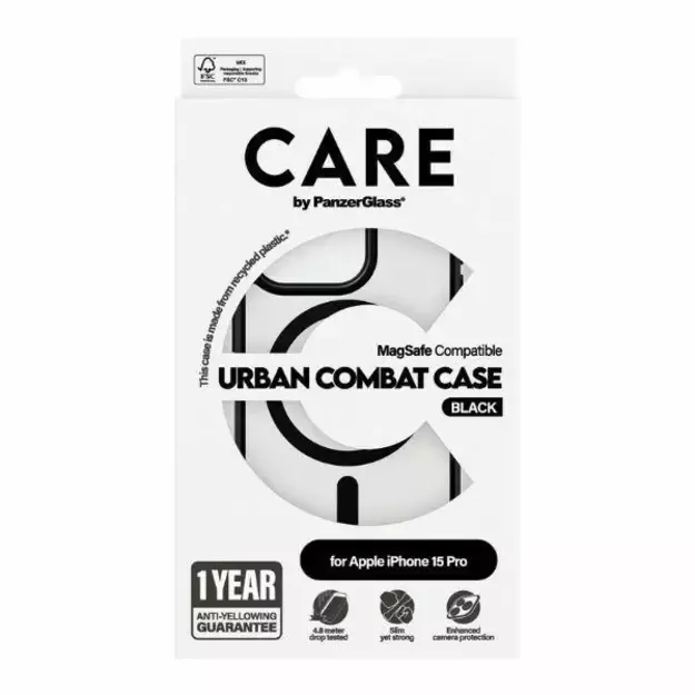 CARE by PanzerGlass Urban Combat Case MagSafe for iPhone 15 Pro - Black 3