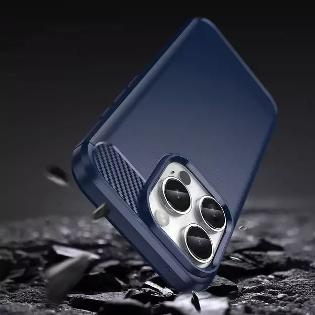 Carbon Case for iPhone 16 Pro Max Silicone Case - Blue 3