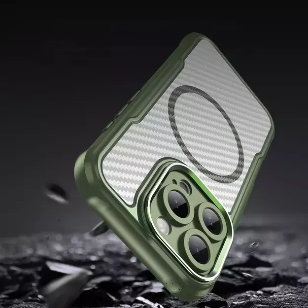 Leading Series MagSafe Silicone Case for iPhone 16 Pro Max - Green 15