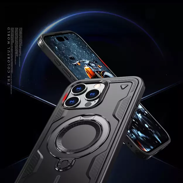 Hybrid Armor Trendy Case with MagSafe for iPhone 16 Pro Max - Black 5