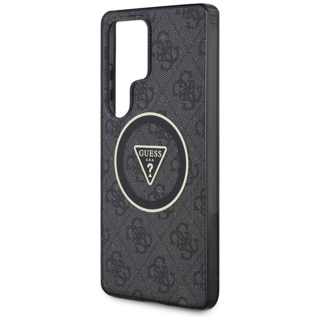 Guess 4G Glitter Triangle Buttons MagSafe Case for Samsung Galaxy S25 Ultra Black 5