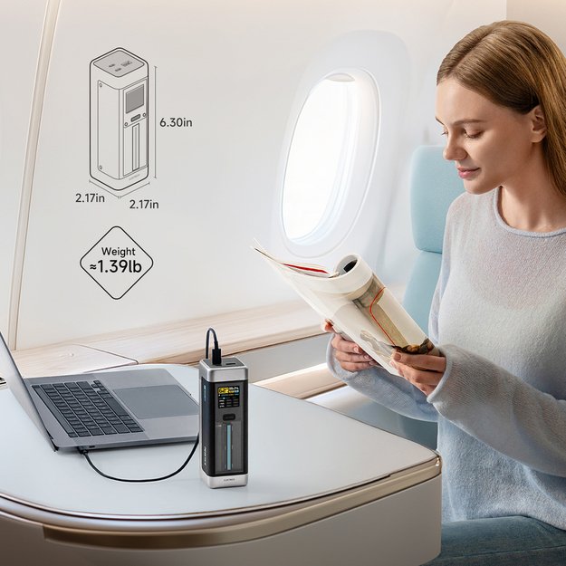 Powerbank Cuktech CUK00P23GLBK 210W 25000mAh Power Bank 2 x USB-C 1 x USB-A - Black 6
