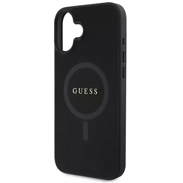 Guess Saffiano Classic Logo MagSafe iPhone 16 Plus Case - Black 5