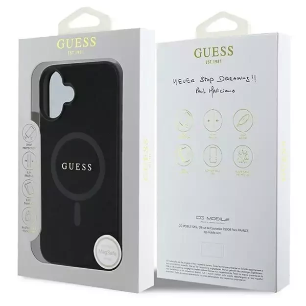 Guess Saffiano Classic Logo MagSafe iPhone 16 Plus Case - Black 7