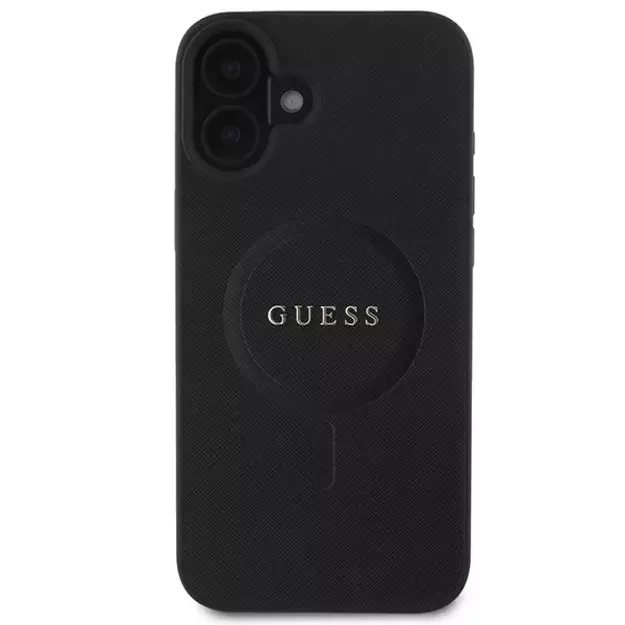 Guess Saffiano Classic Logo MagSafe iPhone 16 Plus Case - Black 2