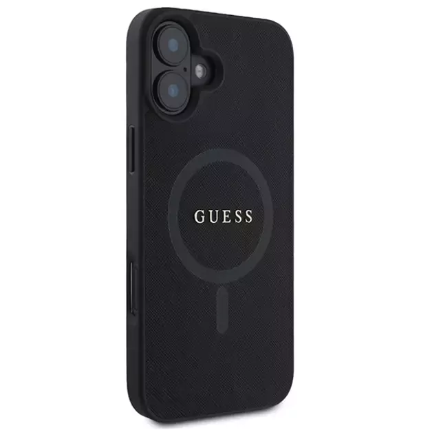 Guess Saffiano Classic Logo MagSafe iPhone 16 Plus Case - Black 3