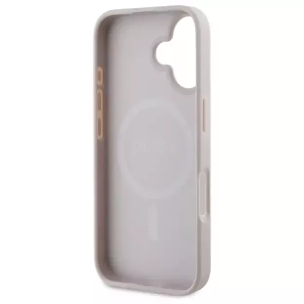 Guess Saffiano Peony Classic Logo MagSafe iPhone 16 Case - Pink 13