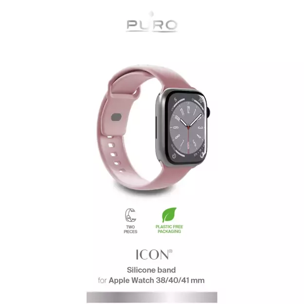 Puro Icon Silicone Strap for Apple Watch 38 / 40 / 41 mm - Pink (2 pcs.) 1
