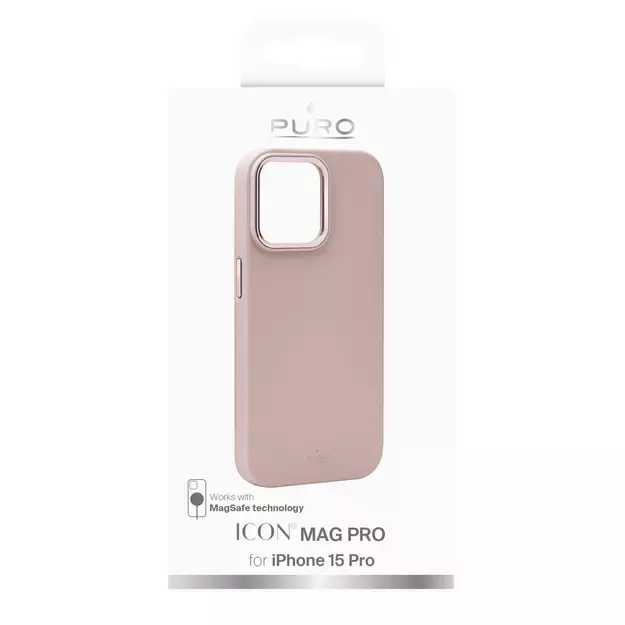 Puro Icon Mag Pro MagSafe Silicone Case for iPhone 15 Pro - Pink 1