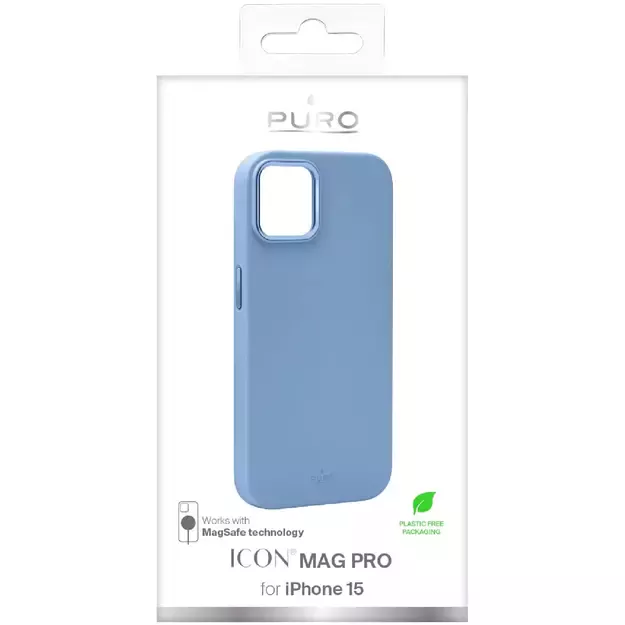Puro Icon Mag Pro MagSafe Silicone Case for iPhone 15 - Light Blue 1