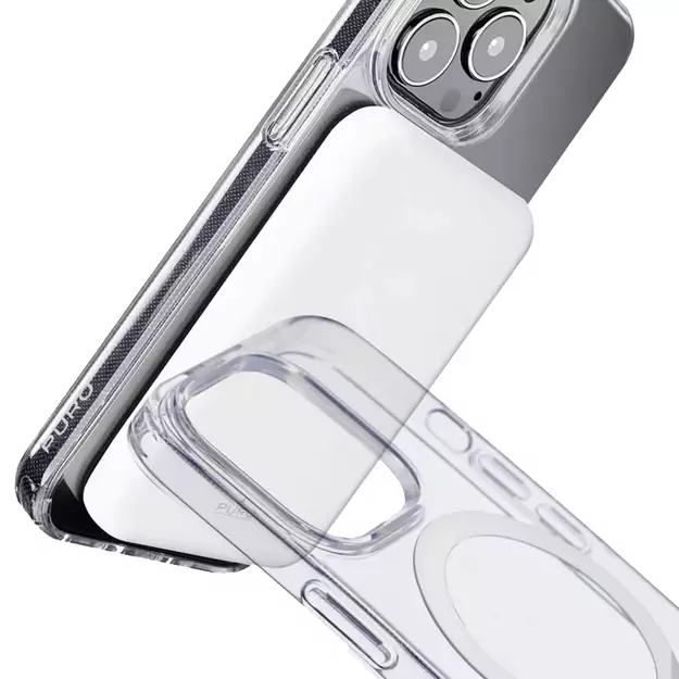 Puro Lite Mag MagSafe Silicone Case for iPhone 14 Pro - Transparent 4