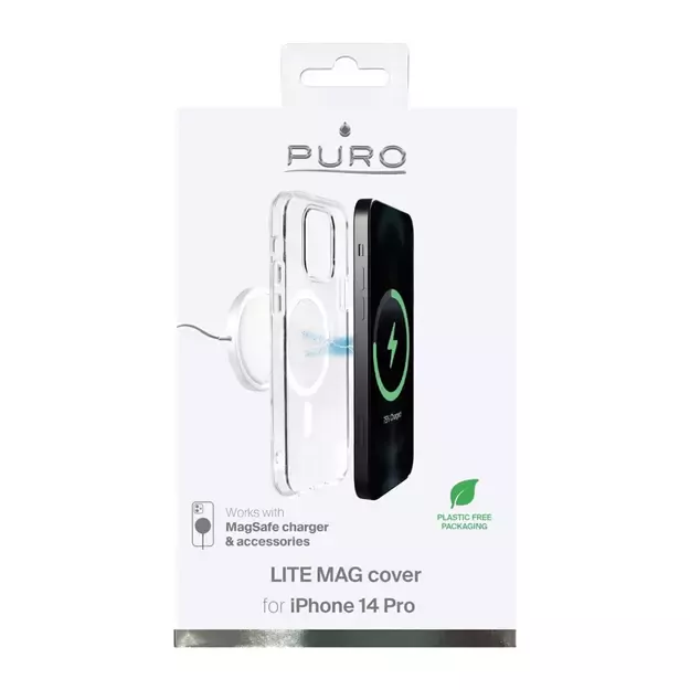 Puro Lite Mag MagSafe Silicone Case for iPhone 14 Pro - Transparent 1