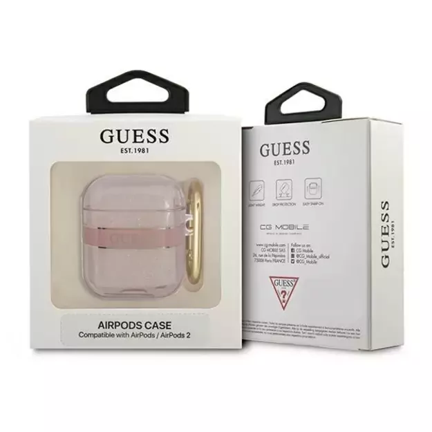 Guess GUA2HHTSP AirPods cover pink/pink Strap Collection 2