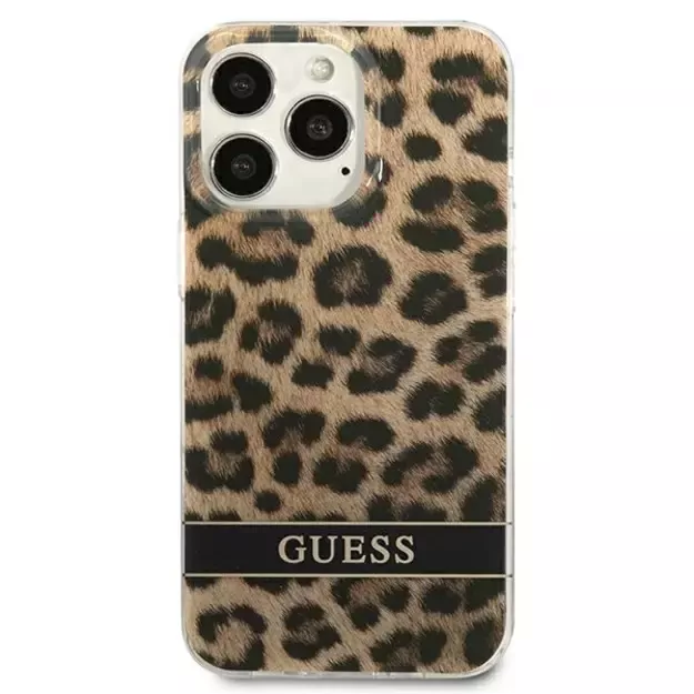 Guess GUHCP13LHSLEOW iPhone 13 Pro / 13 6.1&quot  brown/brown hardcase Leopard 9