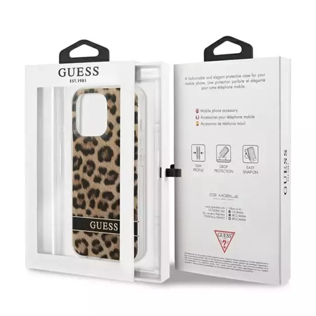 Guess GUHCP13LHSLEOW iPhone 13 Pro / 13 6.1&quot  brown/brown hardcase Leopard 14