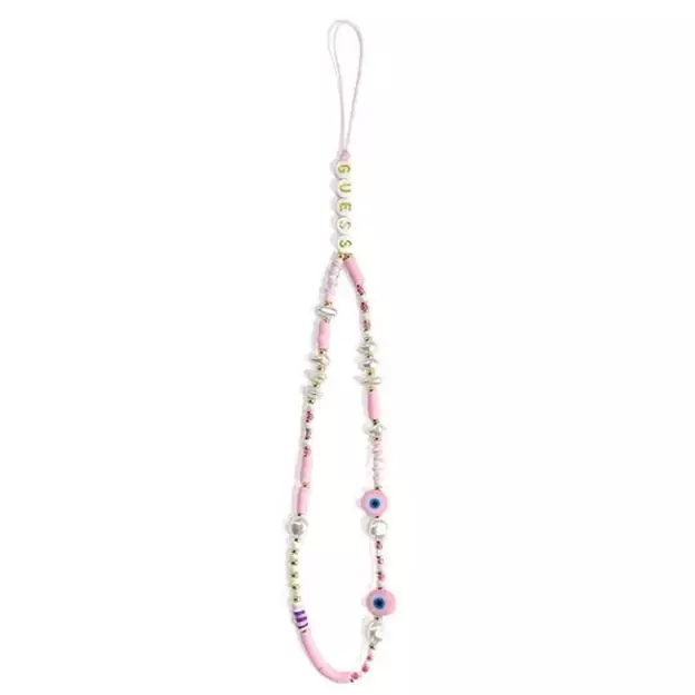 Guess pendant GUSTSHPP Phone Strap pink/pink Beads Shell 1