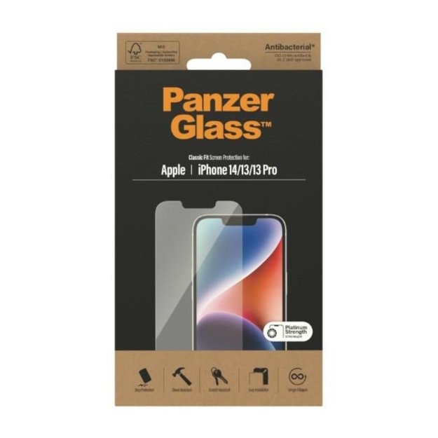PanzerGlass Classic Fit antibacterial glass for iPhone 14 / 13 Pro / 13 5