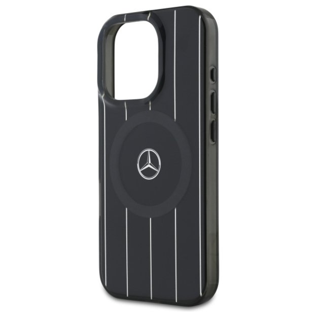 Mercedes MB Double Layer Crossed Lines MagSafe Case for iPhone 16 Pro Max - Black 5