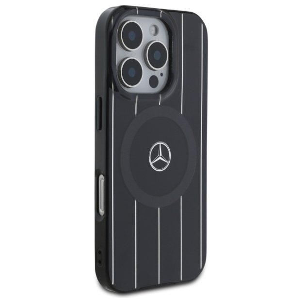 Mercedes MB Double Layer Crossed Lines MagSafe Case for iPhone 16 Pro Max - Black 3