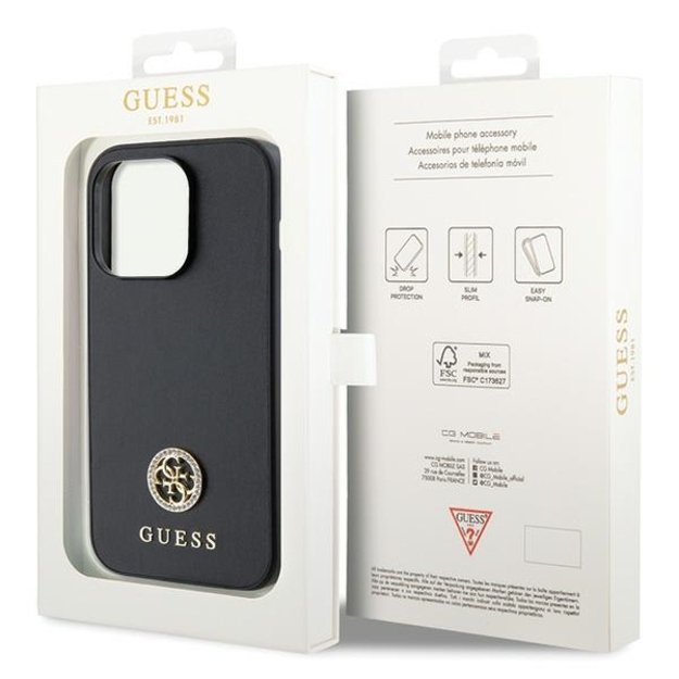 Guess Strass Metal Logo Case for iPhone 14 Pro Max 6.7&quot  - Black 7
