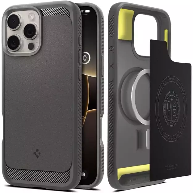 Spigen Rugged Armor MagSafe Case for iPhone 16 Pro Max - Gray