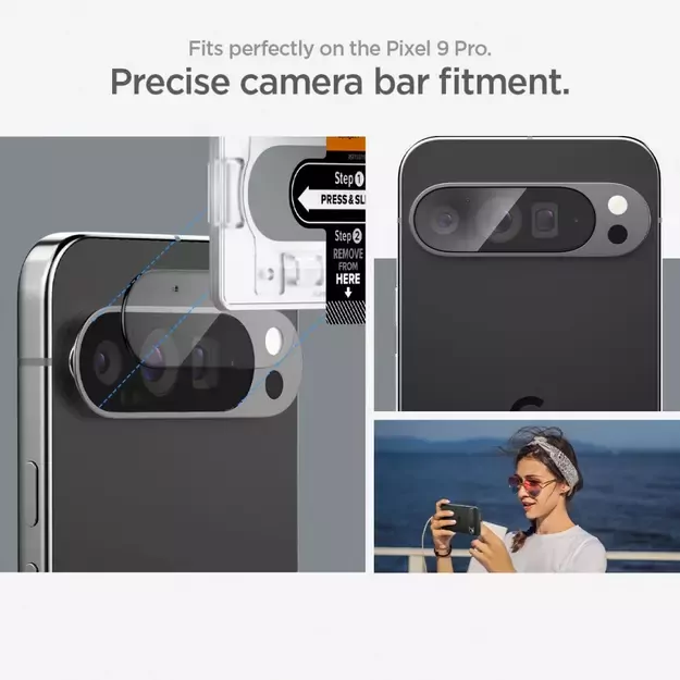 Spigen Optik.tR Ez Fit Tempered Glass Camera Screen Protector for Google Pixel 9 Pro (2-Pack) 15