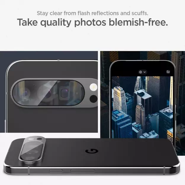 Spigen Optik.tR Ez Fit Tempered Glass Camera Screen Protector for Google Pixel 9 Pro (2-Pack) 13