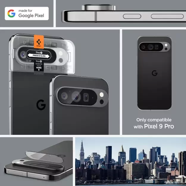 Spigen Optik.tR Ez Fit Tempered Glass Camera Screen Protector for Google Pixel 9 Pro (2-Pack) 11