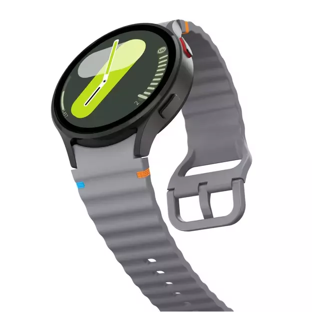 Tech-Protect Silicone Sport Strap for Samsung Galaxy Watch 4 / 5 / 5 Pro / 6 / 7 / FE - Gray 2