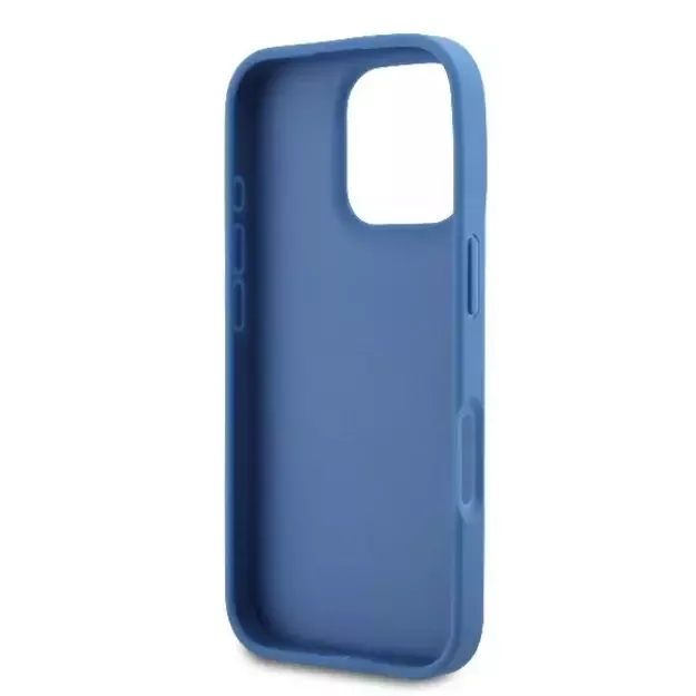 Guess Leather 4G Triangle Strass MagSafe Case for iPhone 16 Pro Max - Blue 13