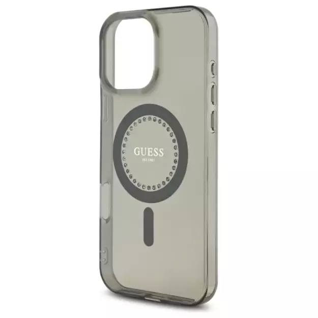 Guess IML Rhinestones MagSafe iPhone 16 Pro Case - Black 12