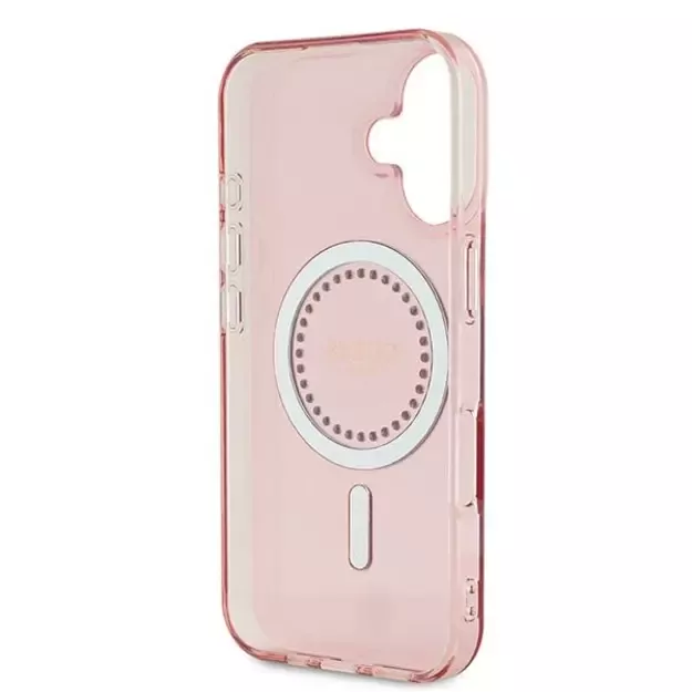 Guess IML Rhinestones MagSafe iPhone 16 Case - Pink 13