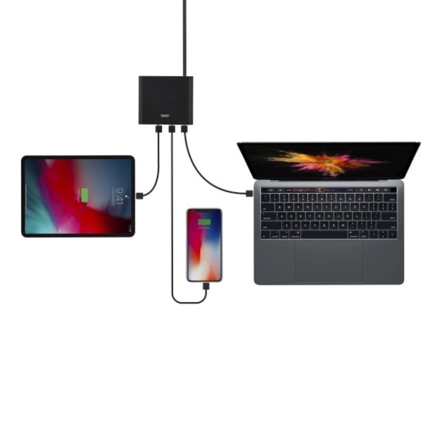 HUB Uniq Surge LITHOS Collective 90W 2xUSB-A QC 3.0 / 2xUSB-C PD 3.0 - black 4