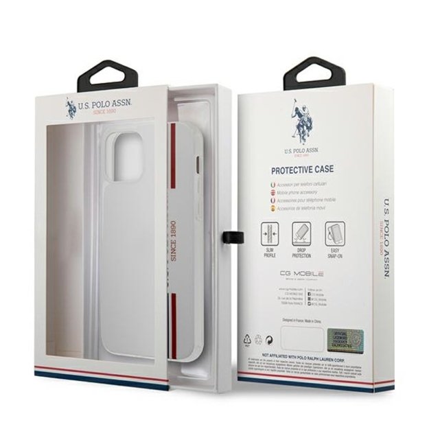 US Polo USHCP12MPCUSSWH iPhone 12/12 Pro 6,1  biały/white Tricolor Collection 9