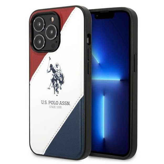 US Polo USHCP14XPSO3 iPhone 14 Pro Max 6.7&quot  white/white Tricolor Embossed