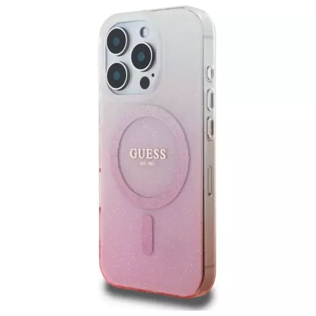 Guess IML Glitter Gradient MagSafe Case for iPhone 16 Pro - Pink 8