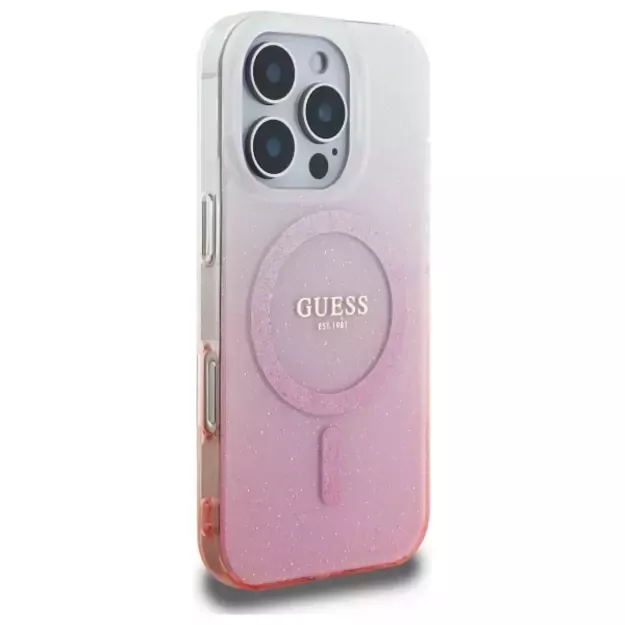 Guess IML Glitter Gradient MagSafe Case for iPhone 16 Pro - Pink 10