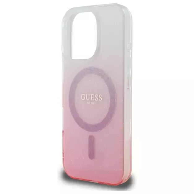 Guess IML Glitter Gradient MagSafe Case for iPhone 16 Pro - Pink 12