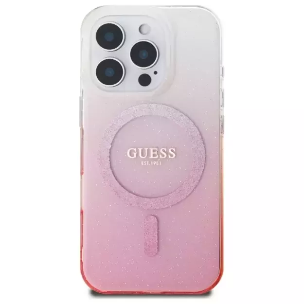Guess IML Glitter Gradient MagSafe Case for iPhone 16 Pro - Pink 9