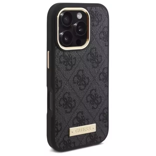 Guess 4G Logo Plate MagSafe Case for iPhone 16 Pro - Black 10